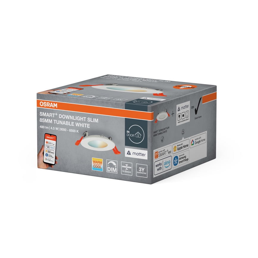 Osram - Ρυθμιζόμενο εντοιχιστό φωτιστικό οροφής LED SMART+ DOWNLIGHT LED/4,5W/230V 3000-6500K Wi-Fi
