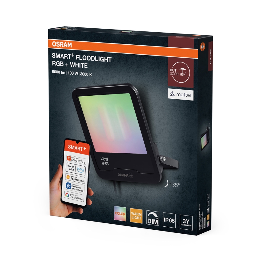 Osram - LED RGBW Ρυθμιζόμενος προβολέας SMART+ FLOODLIGHT LED/100W/230V IP65 Wi-Fi