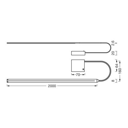 Osram - Ταινία LED FLEX COB BATTERY 2m LED/3,3W/4xAA