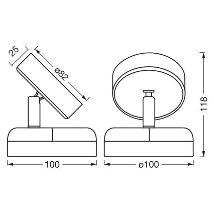 Osram - Επιτοίχιο επαναφορτιζόμενο LED φωτιστικό NIGHTLUX, ρυθμιζόμενο με έλεγχο αφής, LED/1,8W/5V, μαύρο