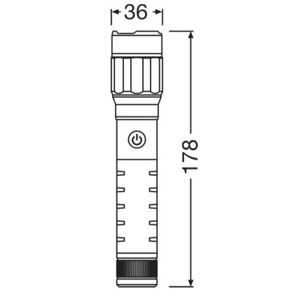 Osram - LED Ρυθμιζόμενος επαναφορτιζόμενος φακός LEDINSPECT PRO TORCH 800 LED/8W/3,7V 2200 mAh IP44