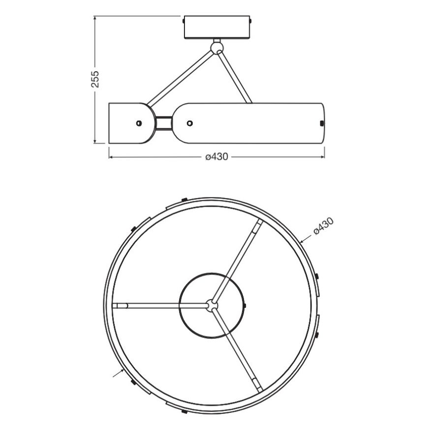 Osram - Επιφανειακό φωτιστικό οροφής DECOR CURVE LED/33W/230V Ø 43 cm γκρι