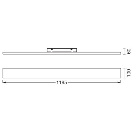 Osram - Επιφανειακό LED πάνελ PLANON LED/30W/230V 3000K 10x120 cm λευκό