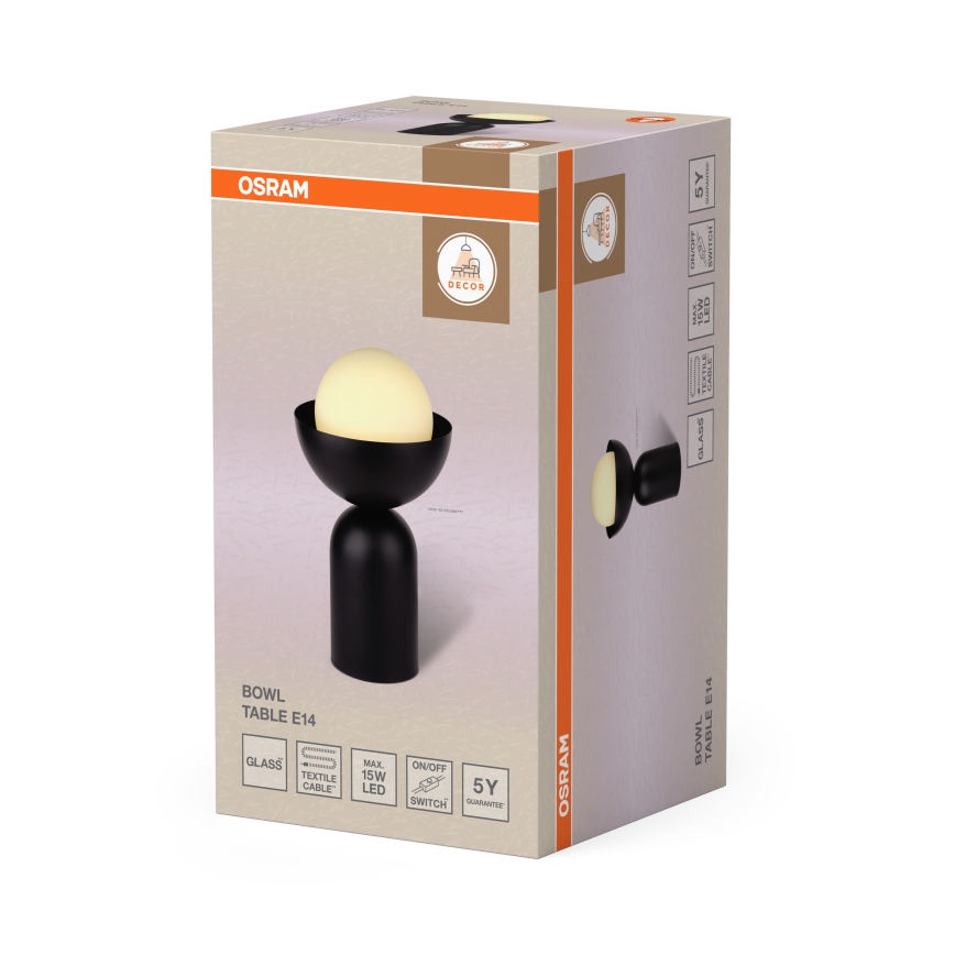 Osram - Επιτραπέζιο φωτιστικό DECOR BOWL 1xE14/25W/230V μαύρο