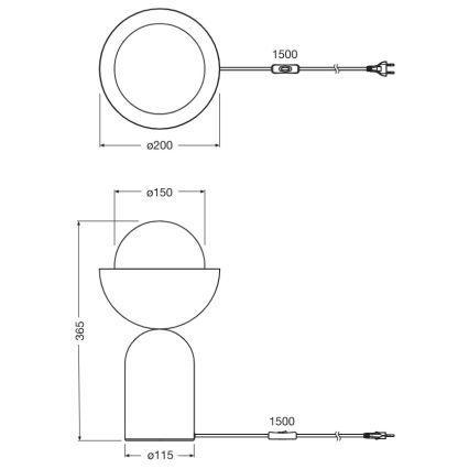 Osram - Επιτραπέζιο φωτιστικό DECOR BOWL 1xE14/25W/230V μαύρο