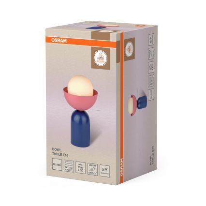 Osram - Επιτραπέζιο φωτιστικό DECOR BOWL 1xE14/25W/230V μπλε/ροζ