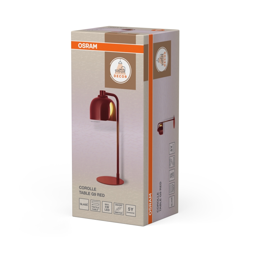 Osram - Επιτραπέζιο φωτιστικό DECOR COROLLE 1xG9/20W/230V κόκκινο