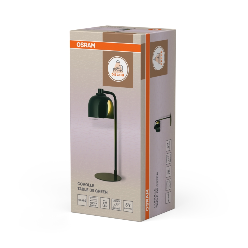 Osram - Επιτραπέζιο φωτιστικό DECOR COROLLE, 1xG9/20W/230V, πράσινο