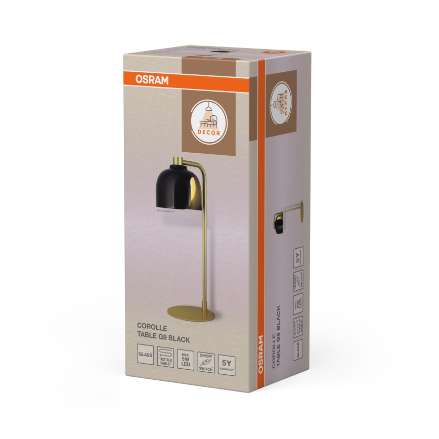 Osram - Επιτραπέζιο φωτιστικό DECOR COROLLE 1xG9/20W/230V μαύρο/χρυσό