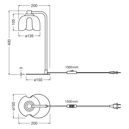 Osram - Επιτραπέζιο φωτιστικό DECOR COROLLE 1xG9/20W/230V μαύρο/χρυσό