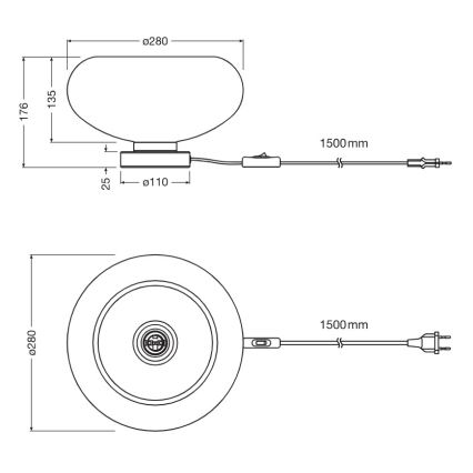 Osram - Επιτραπέζιο φωτιστικό DECOR SMOKE 1xE27/12W/230V μαύρο/καπνιστό γκρι
