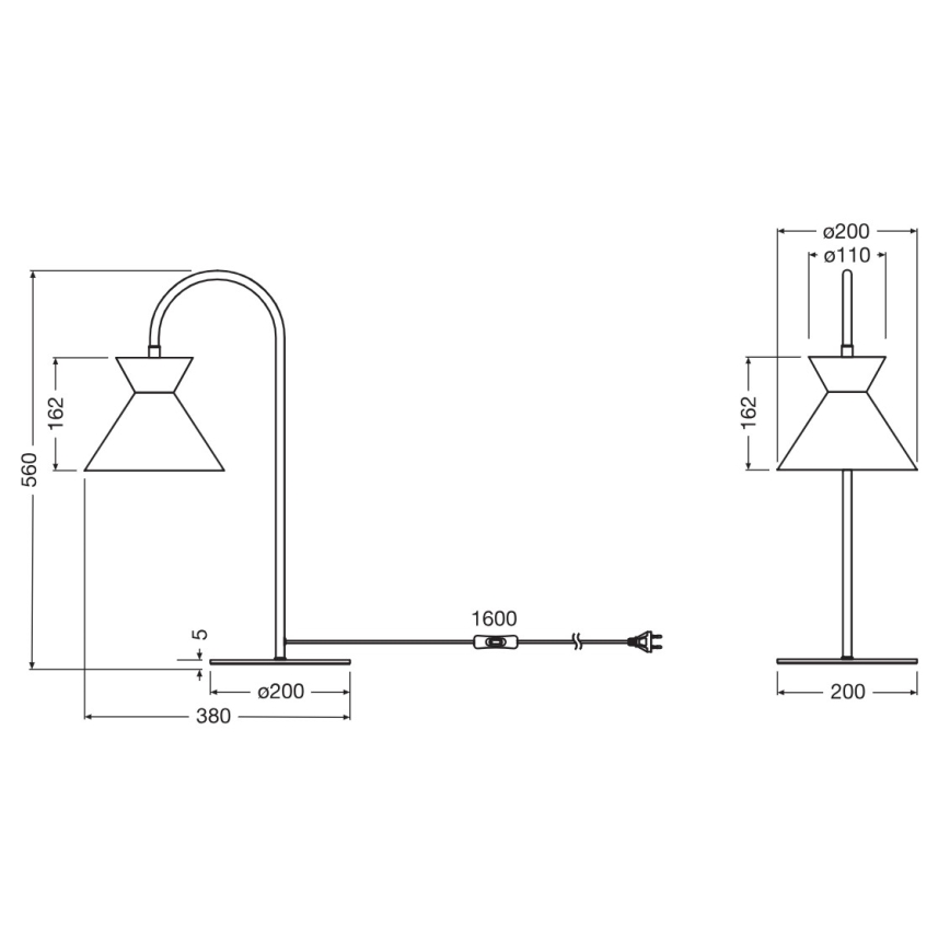 Osram - επιτραπέζιο φωτιστικό DECOR WAIST 1xE27/40W/230V μαύρο