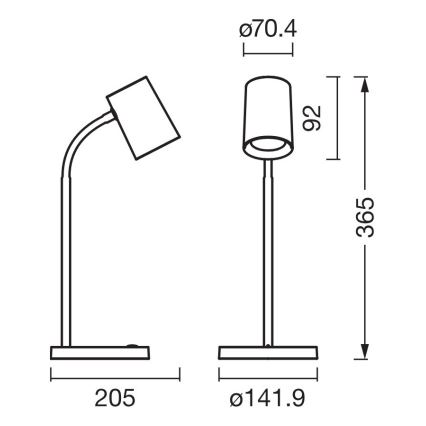 Osram - Επιτραπέζιο φωτιστικό DESK LINE 1xGU10/9W/230V μαύρο