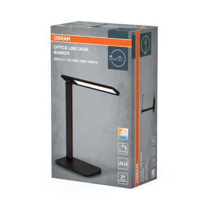 Osram - Ρυθμιζόμενο LED επιτραπέζιο φωτιστικό OFFICE LINE LED/7W/230V 3000/4000/6500K μαύρο
