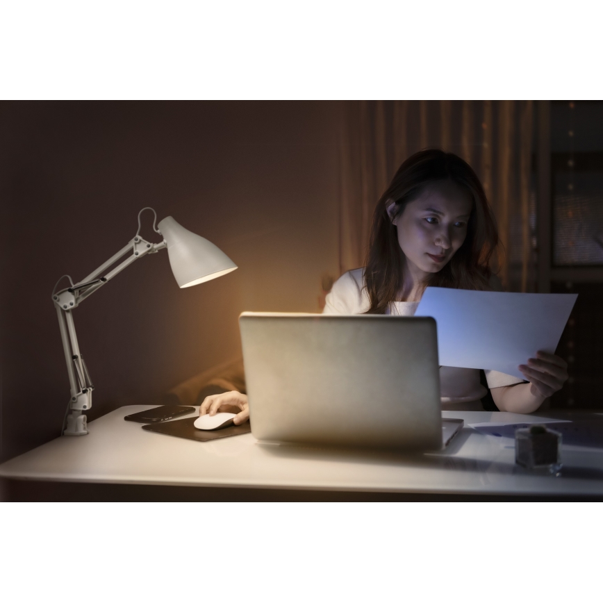 Osram - Επιτραπέζιο φωτιστικό με κλιπ DESK LINE 1xE27/11W/230V λευκό