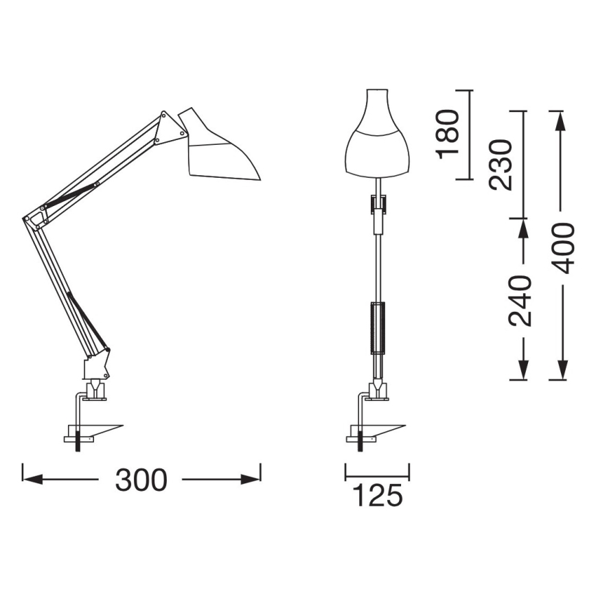 Osram - Επιτραπέζιο φωτιστικό με κλιπ DESK LINE 1xE27/11W/230V λευκό