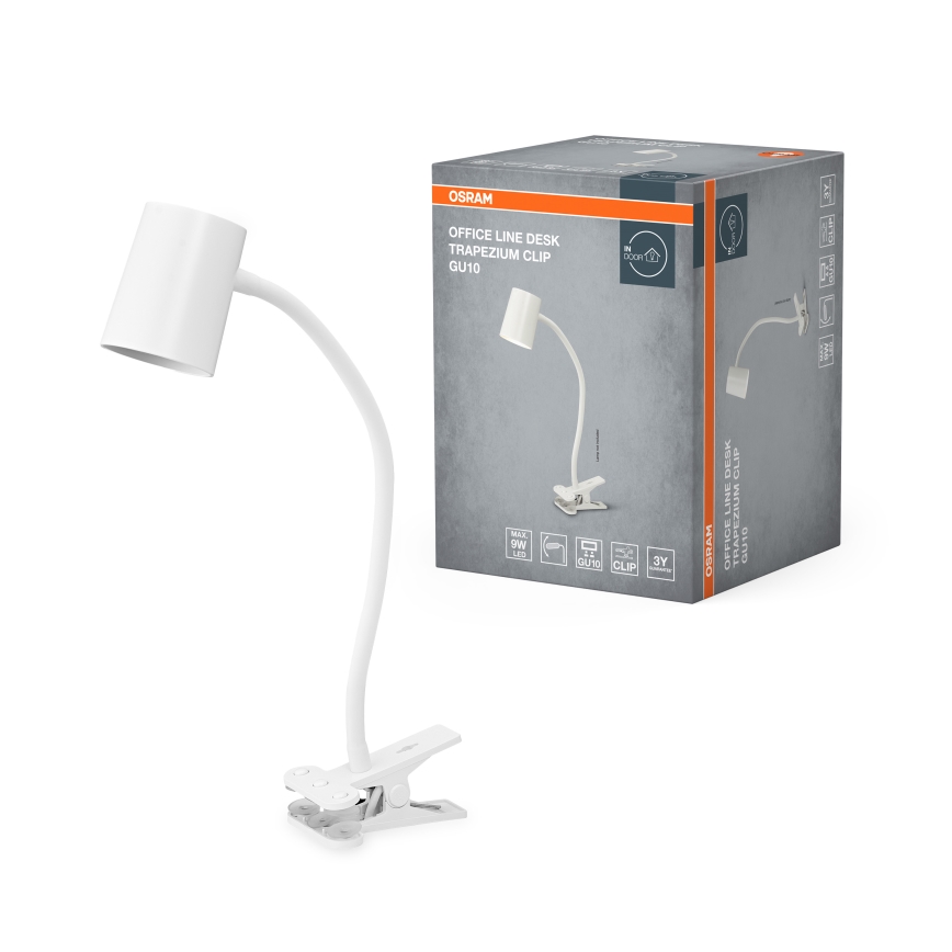 Osram - Επιτραπέζιο φωτιστικό με σφιγκτήρα DESK LINE 1xGU10/9W/230V λευκό
