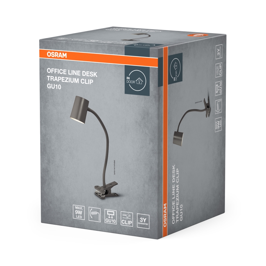 Osram - Επιτραπέζιο φωτιστικό με σφιγκτήρα DESK LINE 1xGU10/9W/230V γκρι