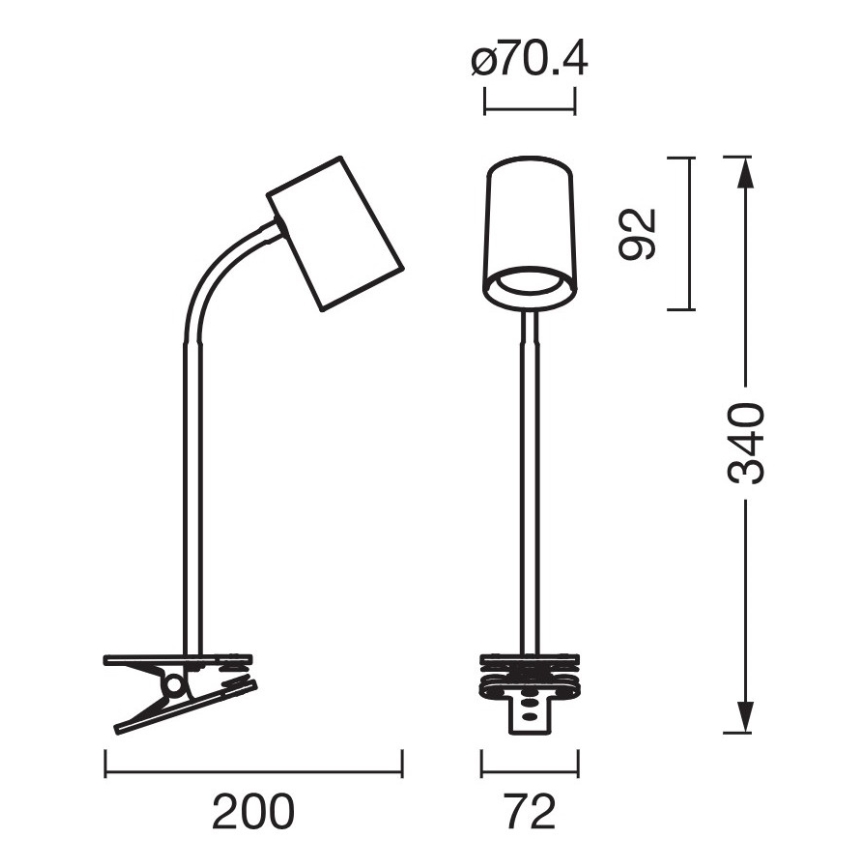 Osram - Επιτραπέζιο φωτιστικό με σφιγκτήρα DESK LINE 1xGU10/9W/230V γκρι
