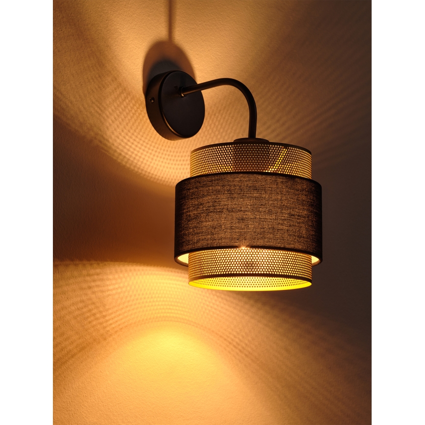 Osram - Επιτοίχιο φωτιστικό DECOR HORNET 1xE27/10W/230V μαύρο/χρυσό