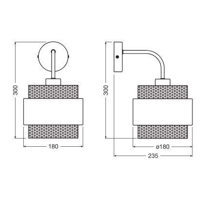 Osram - Επιτοίχιο φωτιστικό DECOR HORNET 1xE27/10W/230V μαύρο/χρυσό