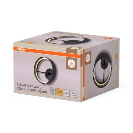 Osram - Επιτοίχιο φωτιστικό LED DECOR CURVE LED/20W/230V γκρίζο