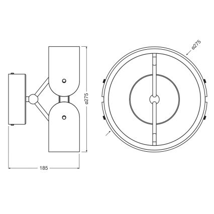 Osram - Επιτοίχιο φωτιστικό LED DECOR CURVE LED/20W/230V γκρίζο