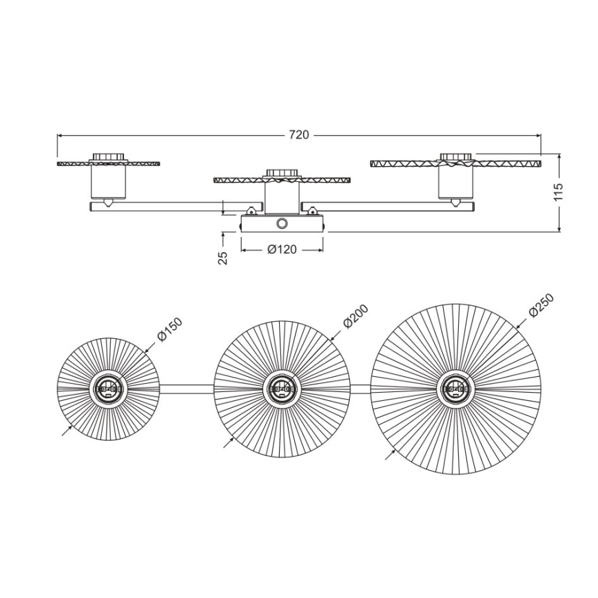 Osram - Επιτοίχιο φωτιστικό PLISSEE 3xE27/15W/230V κρεμ