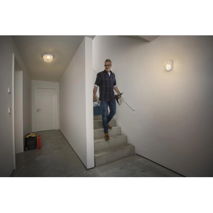 Osram - Επιτοίχιο φωτιστικό εξωτερικού χώρου BULKHEAD 1xE27/10W/230V IP54 λευκό