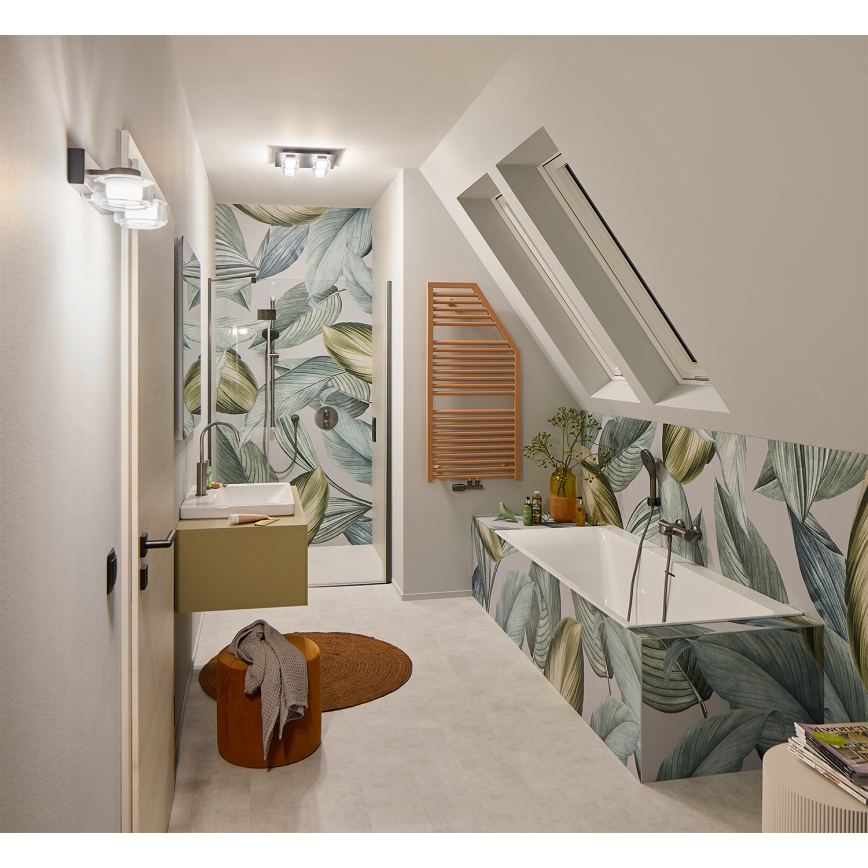 Osram - Επιτοίχιο φωτιστικό μπάνιου LED ORBIS FLAME 2xLED/5,5W/230V 3000/4000K IP44 μαύρο