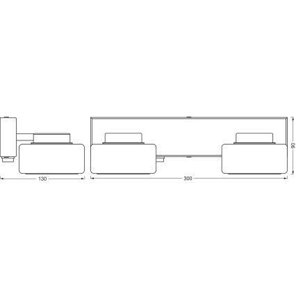 Osram - Επιτοίχιο φωτιστικό μπάνιου LED ORBIS FLAME 2xLED/5,5W/230V 3000/4000K IP44 μαύρο