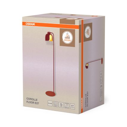 Osram - Επιδαπέδιο φωτιστικό DECOR COROLLE 1xE27/15W/230V κόκκινο