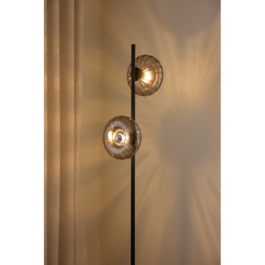 Osram - Επιδαπέδιο φωτιστικό DECOR SMOKE 2xE14/12W/230V μαύρο/καπνιστό γκρι