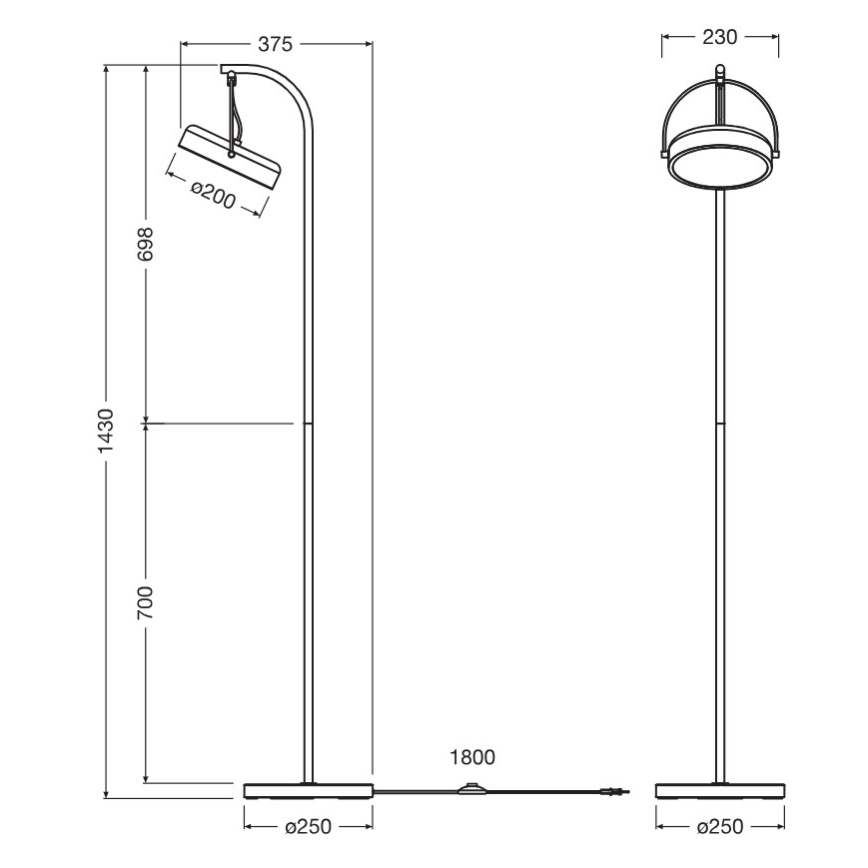 Osram - Επιδαπέδιο φωτιστικό LED DECOR PUCK LED/12W/230V CRI 90 μαύρο