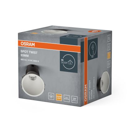 Osram - Εντοιχισμένο φωτιστικό SPOT TWIST LED/10W/230V 3000K Ø 9,3 cm λευκό