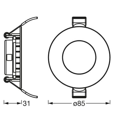 Osram - Εντοιχισμένο LED φωτιστικό SLIM LED/4,5W/230V 4000K
