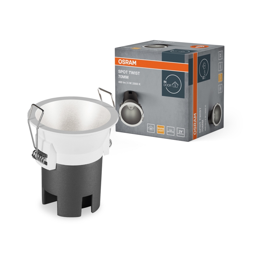 Osram - LED εντοιχισμένο σποτ SPOT TWIST LED/5W/230V 3000K Ø 7 cm λευκό/ασημί