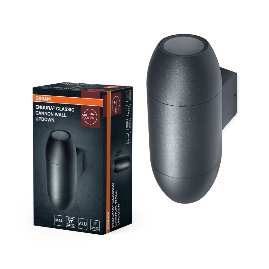 Osram - Εξωτερικό επιτοίχιο φωτιστικό CANNON 2xGU10/35W/230V IP44 ανθρακί