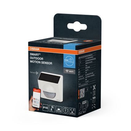 Osram - Εξωτερικός ηλιακός αισθητήρας κίνησης SMART+ 3,7V λευκός IP65 Wi-Fi 800 mAh