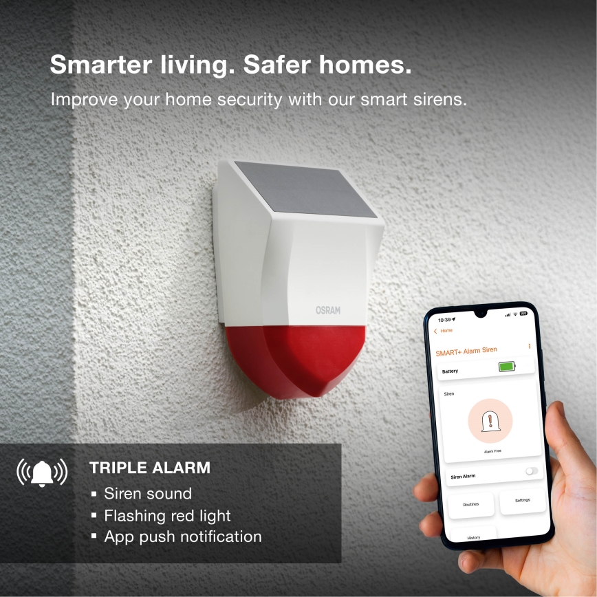 Osram - Εξωτερικός ηλιακός συναγερμός SMART+ 5V IP65 Wi-Fi