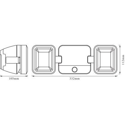 Osram - Εξωτερικός επιτοίχιος προβολέας LED με αισθητήρα BATTERY 2xLED/5W/4xD IP54