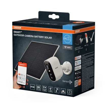 Osram - Έξυπνη ηλιακή κάμερα με αισθητήρα 2K SMART+ 5V 5200 mAh IP66 Wi-Fi