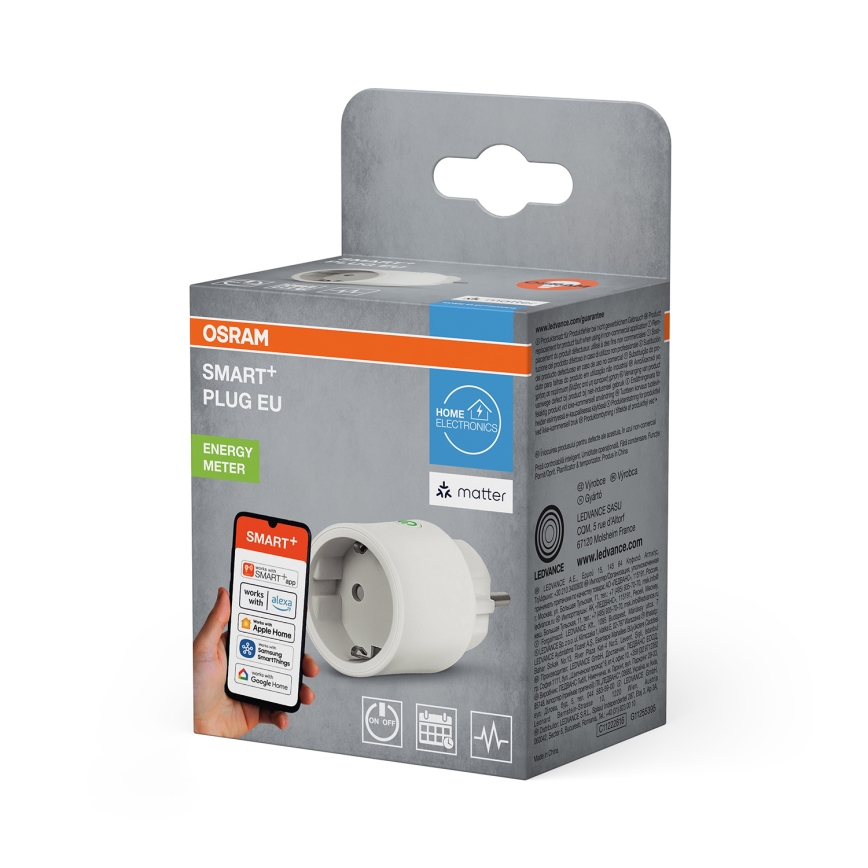 Osram - Έξυπνη πρίζα SMART+ MATTER SCHUKO 2300W/230V/10A Wi-Fi λευκή