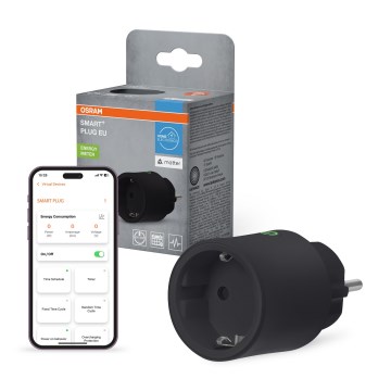 Osram - Έξυπνη πρίζα SMART+ MATTER SCHUKO 2300W/230V/10A Wi-Fi μαύρη