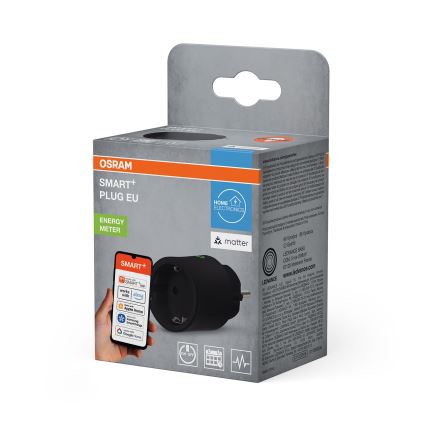 Osram - Έξυπνη πρίζα SMART+ MATTER SCHUKO 2300W/230V/10A Wi-Fi μαύρη