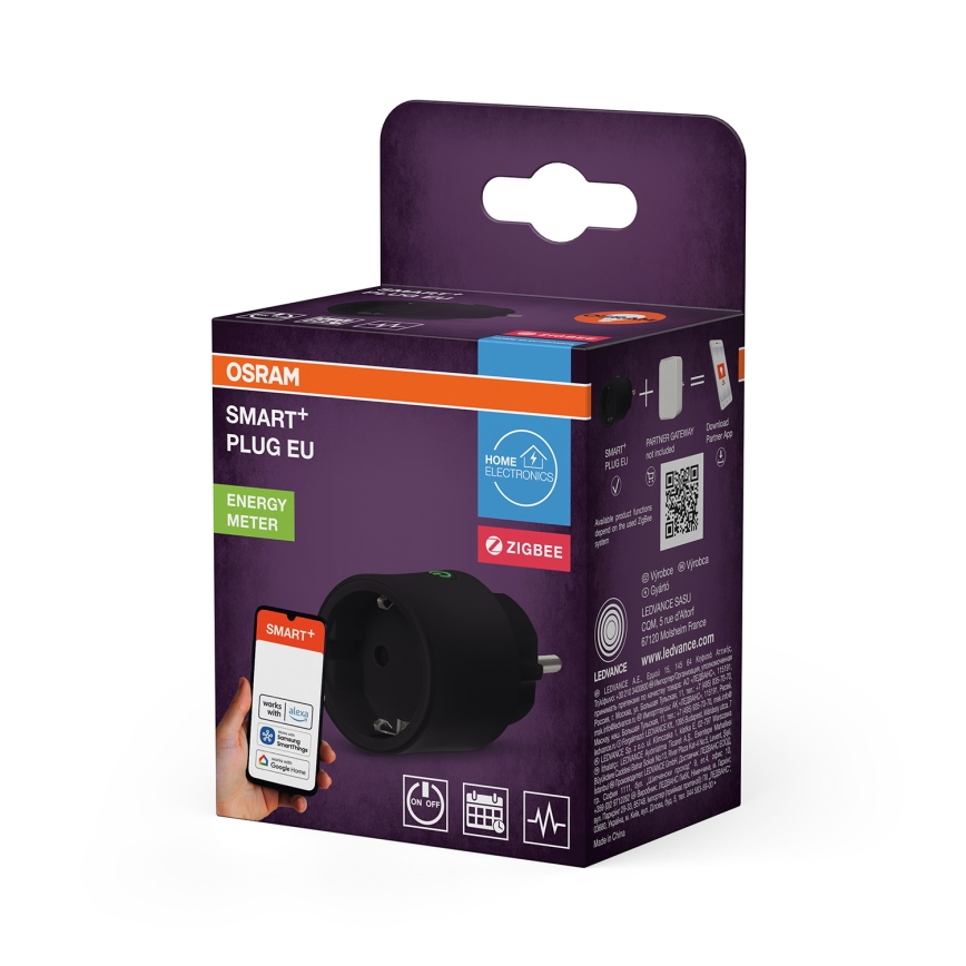 Osram - Έξυπνη πρίζα SMART+ SCHUKO 2300W/230V/10A μαύρη
