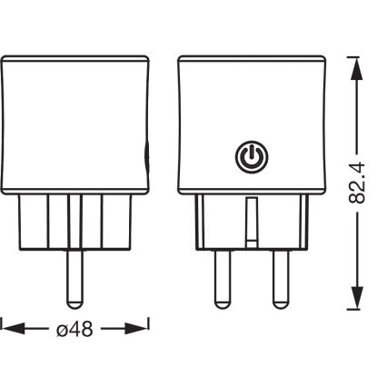 Osram - Έξυπνη πρίζα SMART+ SCHUKO 2300W/230V/10A μαύρη