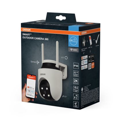 Osram - Έξυπνη εξωτερική κάμερα 360° με ανάλυση 2K SMART+ 230V IP67 Wi‑Fi