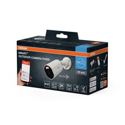 Osram - Έξυπνη εξωτερική κάμερα SMART+ με αισθητήρα 2K, 230V, IP67 και Wi‑Fi