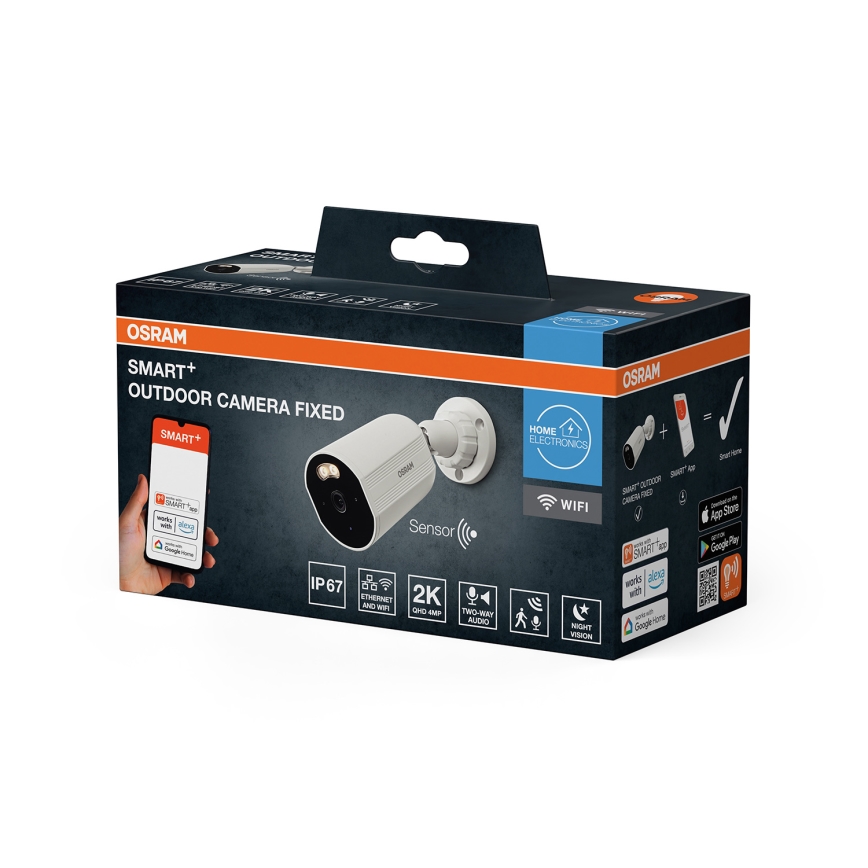 Osram - Έξυπνη εξωτερική κάμερα SMART+ με αισθητήρα 2K, 230V, IP67 και Wi‑Fi